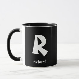 Personalisiert Jumbo White Initial Monogam Name Tasse