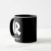 Personalisiert Jumbo White Initial Monogam Name Tasse (Vorderseite Links)