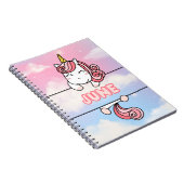 Personalisiert June Unicorn Girlie Notebook Notizblock (Rechte Seite)