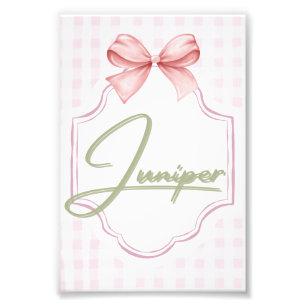 Personalisiert Juniper Baby Girl Kinderzimmer BowG Fotodruck
