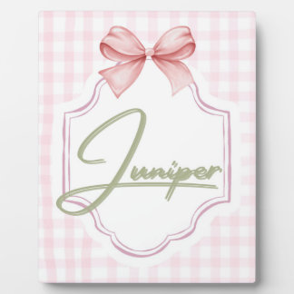 Personalisiert Juniper Baby Girl Kinderzimmer BowG Fotoplatte