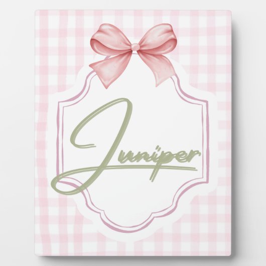 Personalisiert Juniper Baby Girl Kinderzimmer BowG Fotoplatte (Vorderseite)