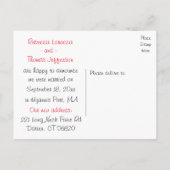 Personalisiert Just Married Black Wedding Floral Ankündigungspostkarte (Rückseite)