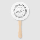 Personalisiert Just Married Floral | Handfächer (Vorderseite)