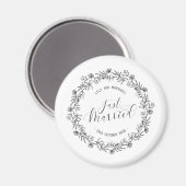 Personalisiert Just Married Floral | KÜHLSCHRANKMA Magnet (Vorderseite/Rückseite)