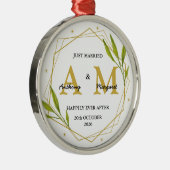 Personalisiert Just Married Gift Mr. & Mrs. Weddin Ornament Aus Metall (Rechts)