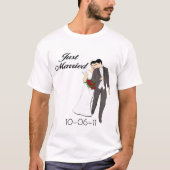 Personalisiert Just Married T - Shirt (Vorderseite)