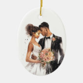 Personalisiert Just Married Wedple Keramik Ornament (Vorne)
