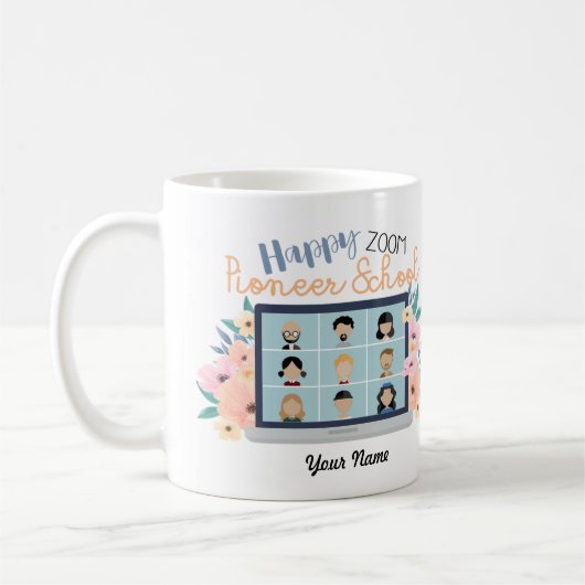 Personalisiert JW Happy Zoom Pioneer School 2022 C Kaffeetasse (Links)