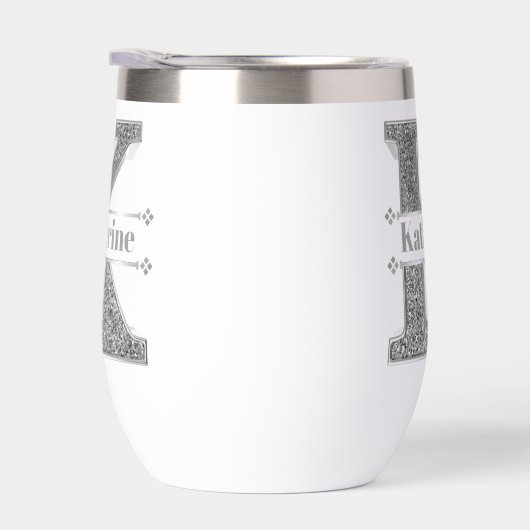 Personalisiert K Initial Silver Monogram Ihr Name (Rechts)