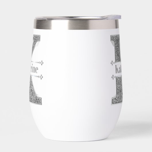 Personalisiert K Initial Silver Monogram Ihr Name (Links)