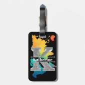 Personalisiert K Initial Silver Monogram Ihr Name Gepäckanhänger (Rückseite vertikal)