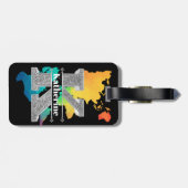 Personalisiert K Initial Silver Monogram Ihr Name Gepäckanhänger (Rückseite horizontal)