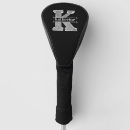 Personalisiert K Initial Silver Monogram Ihr Name Golf Headcover