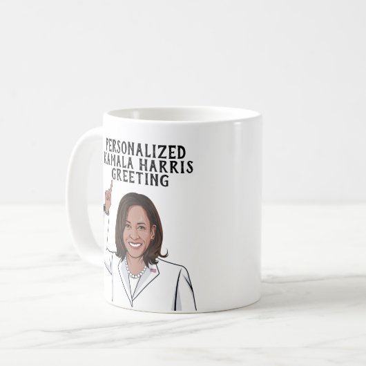 Personalisiert Kamala Harris Kaffeetasse (Vorderseite Links)
