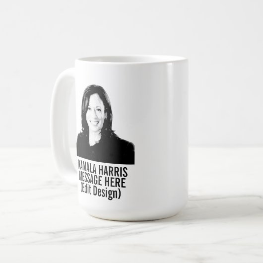Personalisiert Kamala Harris Kaffeetasse (Vorderseite Links)