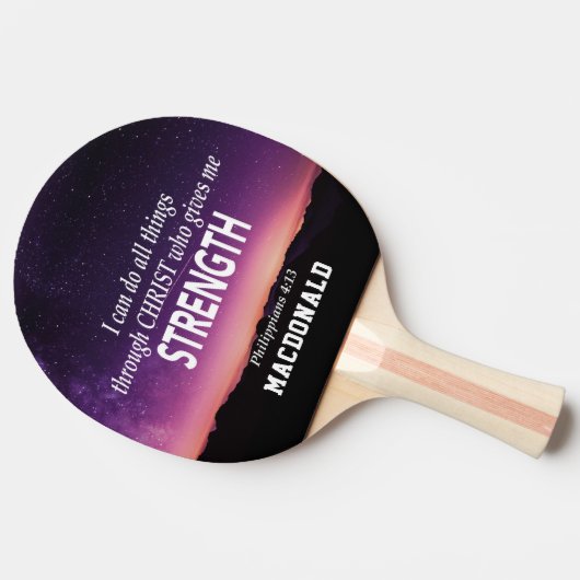 Personalisiert KANN ICH ALLES Christlich MACHEN Tischtennis Schläger (Seitenansicht)