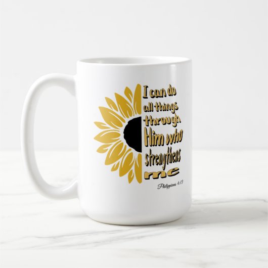 Personalisiert kann ich alles machen Sonnenblumen Kaffeetasse (Links)