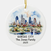 Personalisiert Kansas City Ornament, Kansas Keramik Ornament (Vorne)