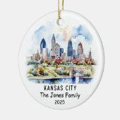 Personalisiert Kansas City Ornament, Kansas Keramik Ornament (Links)