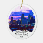 Personalisiert Kansas City Ornament, Kansas Staat Keramik Ornament (Links)
