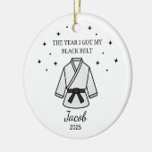 Personalisiert Karate Black Belt, Taekwondo Outfit Keramik Ornament (Links)