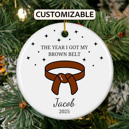 Personalisiert Karate Brown Belt, Taekwondo Outfit Keramik Ornament