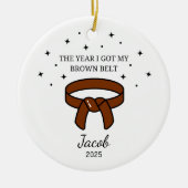 Personalisiert Karate Brown Belt, Taekwondo Outfit Keramik Ornament (Vorne)