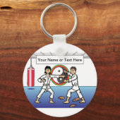 Personalisiert Karate - Cartoon für Männer und Fra Schlüsselanhänger (Vorderseite)