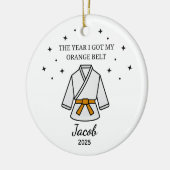 Personalisiert Karate Orange Belt, Taekwondo Outfi Keramik Ornament (Links)