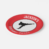 Personalisiert Karate / Taekwondo / Judo Geburtsta Pappteller (Schrägansicht)