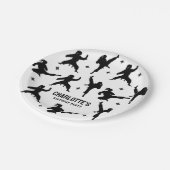 Personalisiert Karate / Taekwondo / Judo Geburtsta Pappteller (Schrägansicht)