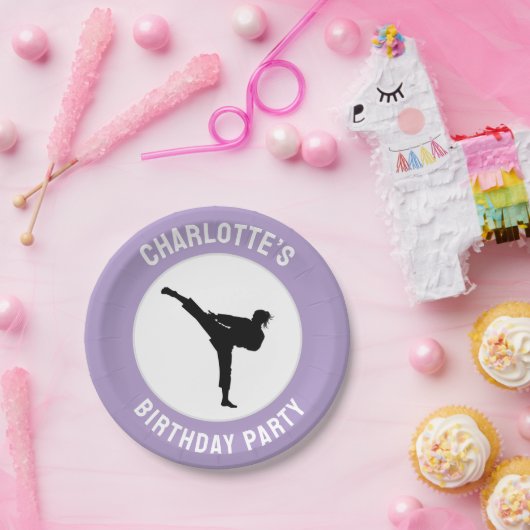 Personalisiert Karate / Taekwondo / Judo Geburtsta Pappteller (Party)