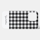 Personalisiert Kariert Gingham Schwarz-weiß Monogr Case-Mate iPhone Hülle (Rückseite (Horizontal))