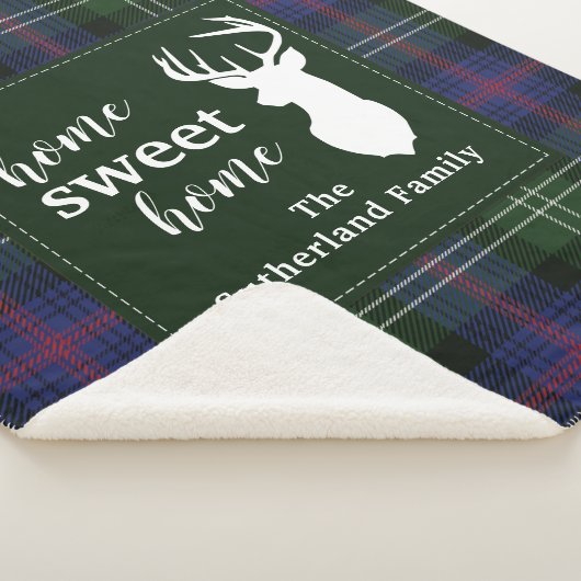 Personalisiert Kariert Sweet Zuhause Sutherland Ta Sherpadecke (3/4)