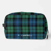 Personalisiert Karierter Campbell Green Blue Tarta Waschbeutel (Vorderseite)