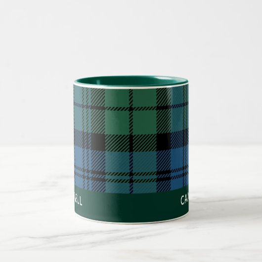 Personalisiert Karierter Clan Campbell Rustikaler Zweifarbige Tasse (Mittel)