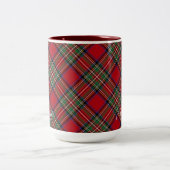 Personalisiert Karierter Clan Stewart Red Green Ta Zweifarbige Tasse (Mittel)