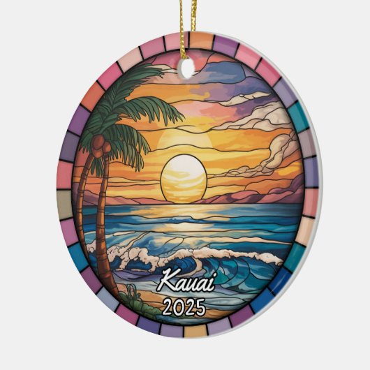 Personalisiert Kauai-Ornament, Hawaii Keramik Ornament (Links)