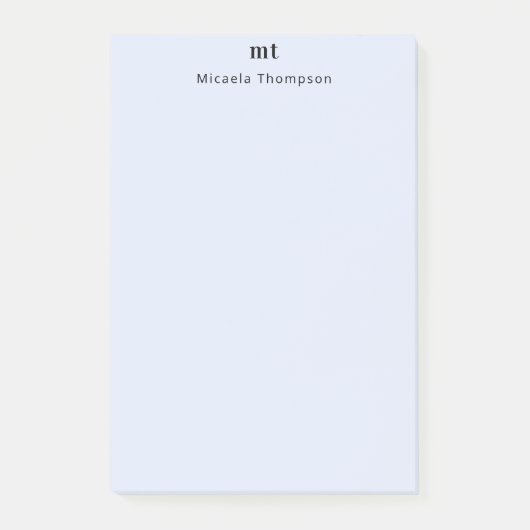 Personalisiert kaum Lila + Initialen Post-it Klebezettel (Vorderseite)