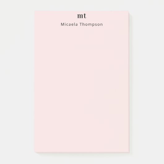 Personalisiert Kaum Rose + Erste Schritte Post-it Klebezettel (Vorderseite)