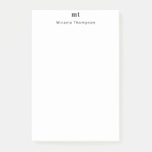 Personalisiert kaum weiß + Initialen Post-it Klebezettel