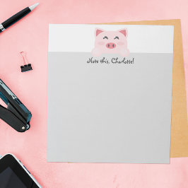 Personalisiert Kawaii Animal - Pig Notizblock
