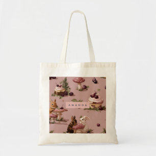 Personalisiert Kawaii Bunny & Berry Cupcake Muster Tragetasche