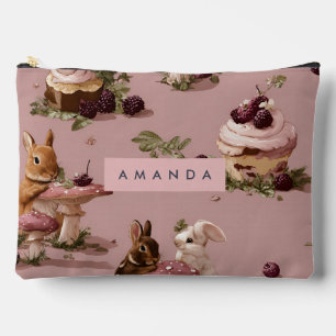 Personalisiert Kawaii Bunny & Berry Cupcake Muster Zubehörtasche