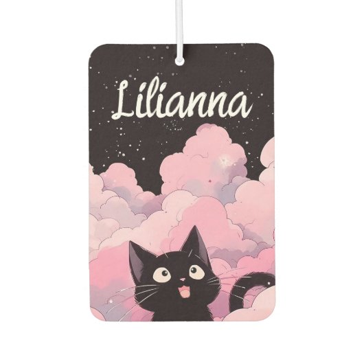 Personalisiert Kawaii Cat Autolufterfrischer (Vorderseite)