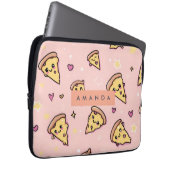 Personalisiert Kawaii Fun Pizza Slice Muster Laptopschutzhülle (Vorne Rechts)