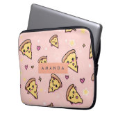 Personalisiert Kawaii Fun Pizza Slice Muster Laptopschutzhülle (Vorderseite Links)
