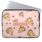 Personalisiert Kawaii Fun Pizza Slice Muster Laptopschutzhülle (Vorderseite)