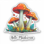 Personalisiert Kawaii Handgezeichnetes Mushroom-Sr Aufkleber (Vorderseite)